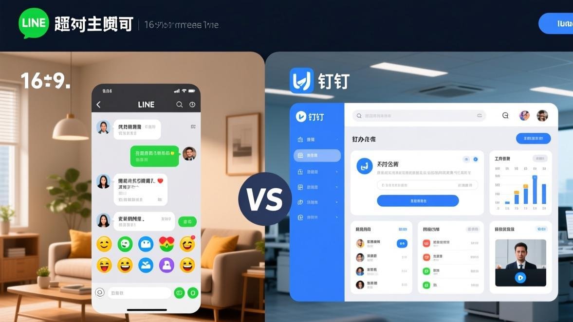 LINE vs 钉钉 - 定位对比