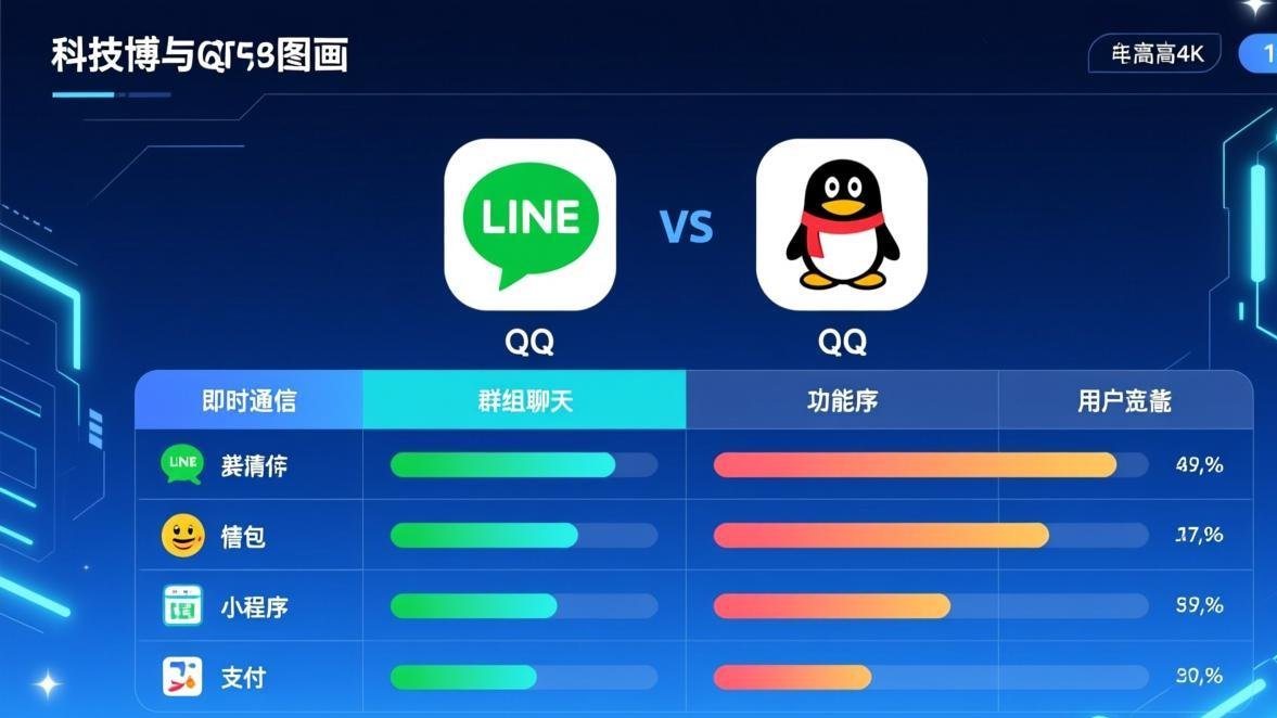 LINE vs QQ - 功能对比图